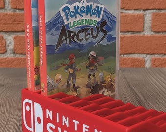Nintendo Switch Game Case Holder, Stand Rack Organizer for 10 Games, Red