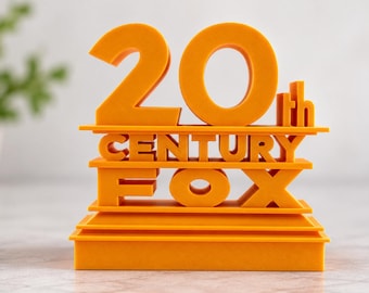Vintage Movie Studio 3D Printed Sign, Gold Film Room Decor (20th Century Fox)