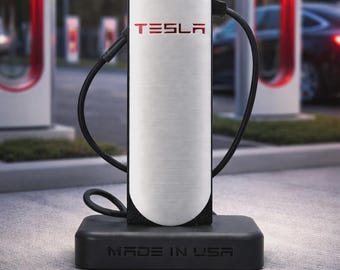 Tesla Supercharger V4 Style Phone Charging Stand, iPhone & Android Compatible, 3D Printed (Cable Not Included)