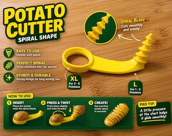 Potato Spiral Cutter, Manual Twister Slicer Kitchen Tool, XL & L Set