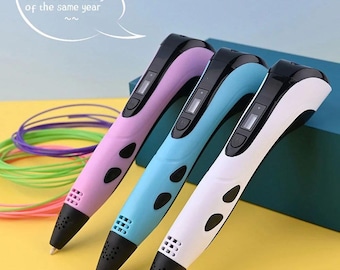 3D Printing Pen Set with PLA Filament, Creative Art Craft Kit (White, Pink, Blue)