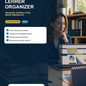 German Teacher Organizer Excel Spreadsheet | Gradebook, Attendance, Homework & Parent Contact Log | Digital Teacher Admin Tool
