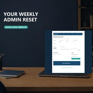 Admin Night Excel Template – Weekly Reset for Tasks and Deadlines | DE + EN
