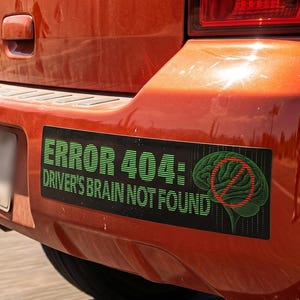 Matrix Code Bumper Sticker or Magnet "ERROR 404", Weatherproof Vinyl Car Decal, Cyberpunk Auto Decoration, Graduation Gift, Retro Futurism