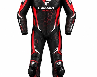 New Men's 1-piece Motorcycle Leather Suit Motorbike Racing Biker Protective Gear with honeycomb printing