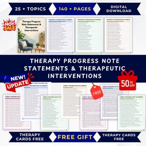 Therapy Progress Note Statements & Therapeutic Interventions | Mental Health Documentation Phrases, Counselor Tools, Clinical Notes