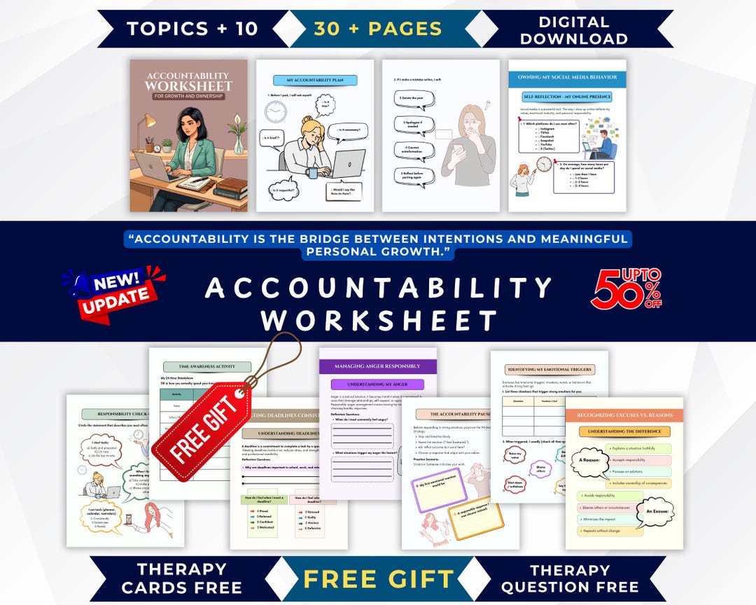 Accountability Worksheets – Self-awareness, Growth, Goal Setting ...