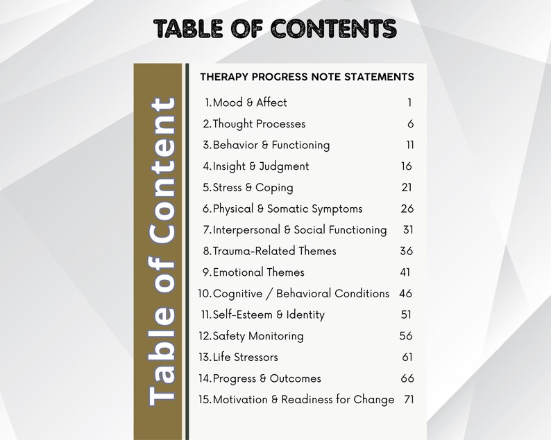 Voortgangsverslagen en therapeutische interventies | Termen voor geestelijke gezondheidszorgdocumentatie, hulpmiddelen voor therapeuten, klinische aantekeningen afbeelding 3