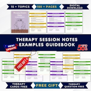 Therapy Session Notes Examples Guidebook: Counseling Progress Note Scenarios, Mental Health Documentation Templates (PDF)