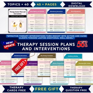 Therapy Interventions Guide PDF, Mental Health Techniques, CBT Worksheets (Digital Download)