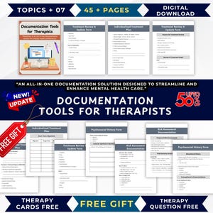 May include: An advertisement for digital documentation tools for therapists. The image shows various forms, a computer illustration, and the text "Documentation Tools for Therapists". The ad includes the phrases "Free Gift" and "New Update".