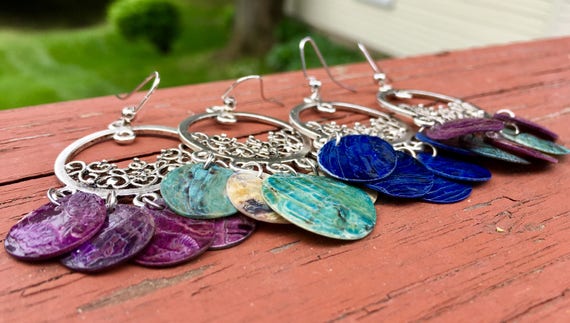 Simply Chandelier Mussel Shell Earrings