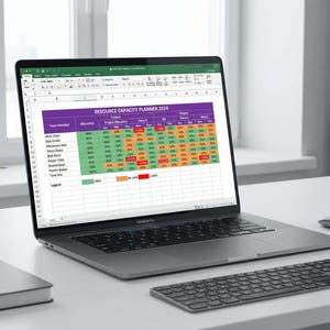Resource Capacity Planner Excel Template | Team Workload Tracker | Employee Scheduling Spreadsheet | Project Management Tool