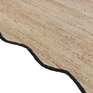 Handgemaakt geschulpt jute tapijt, natuurlijk tapijt, boho tapijt, boerderijdecor tapijt, golvend randtapijt, gangtapijt, woonkamertapijt afbeelding 2