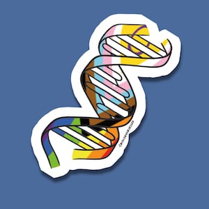 Pride DNA Sticker | LGBTQIA Science Decal | Rainbow Genetics Vinyl for STEM Lovers