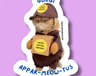 Golgi Appar-meow-tus Sticker | Golgi Apparatus Cat Sticker | United Protein Shipment Decal | Funny Biology Cat Sticker for STEM Lovers