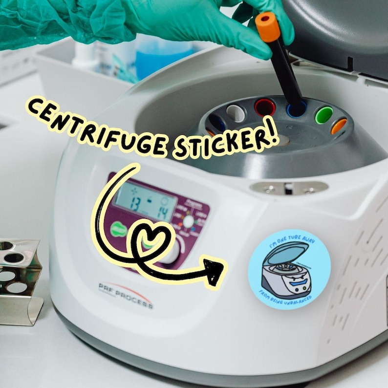 Sticker Unbalanced Centrifuge Illustration Round Vinyl Sticker |