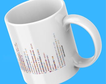 Taza de bioinformática / Taza de café de genómica / Ilustración de visualización de datos / Regalo de biología computacional