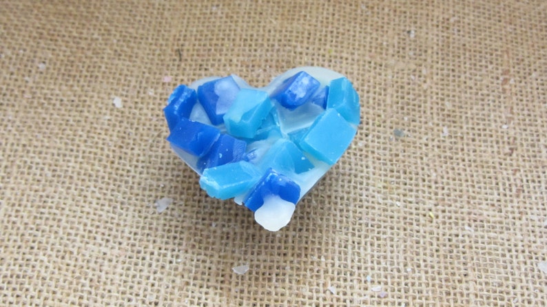 Smurfs Birthday Cake Blended Chunk Heart melts