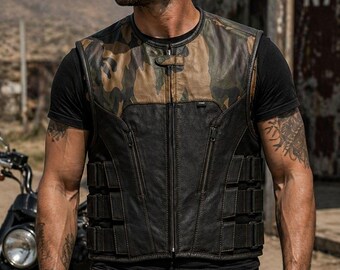 Camo Motorcycle Vest for Prepared Riders