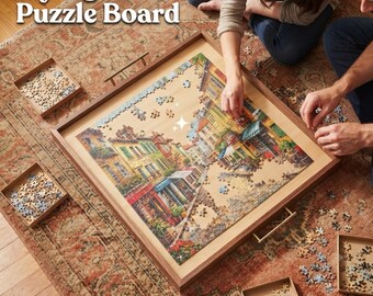 DIY-puzzelbordplannen | Blauwdruk tafelblad met houten dienblad (pdf-download)