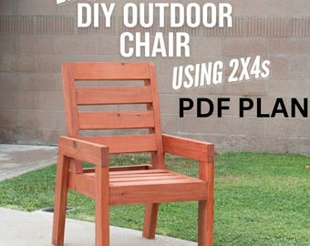 DIY Outdoor Chair Plans | Easy 2x4 Woodworking Blueprint (PDF Download)