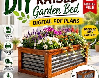 DIY Cedar Raised Garden Bed Plans | Woodworking Blueprint (PDF Download)