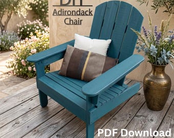DIY Adirondack Chair Plans | Backyard Patio Woodworking Blueprint (PDF Download)