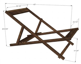 Progetti per sedia a sdraio pieghevole fai da te in PDF / Progetto per sedia da spiaggia pieghevole / Sedia da giardino Adirondack / Download digitale per lavori di falegnameria