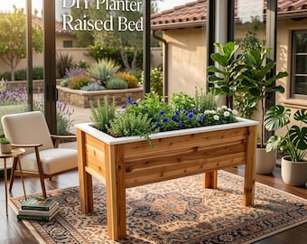 DIY Raised Garden Bed Planter Plans | Cedar Woodworking Blueprint (PDF Download)