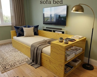 DIY Wooden Sofa Bed Plans | Space Saving Daybed Woodworking Blueprint (PDF Download)