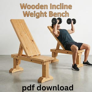 Gör-det-själv-ritningar för lutande viktbänk | Ritning för justerbar gymbänk i trä (PDF-nedladdning)