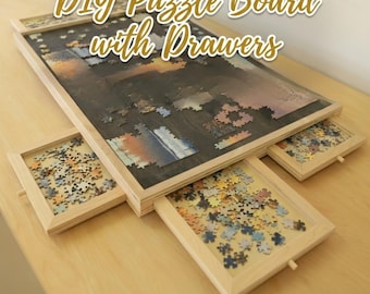 Handmade Wooden Puzzle Board with Drawers | Jigsaw Puzzle Tray Accessories
