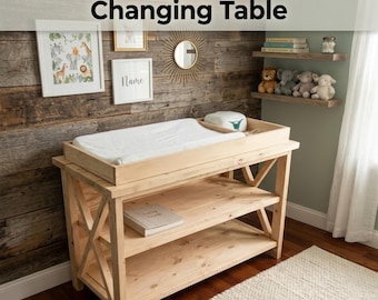 Rustic X Baby Changing Table Plans | Nursery Furniture Blueprint (Digital Download)