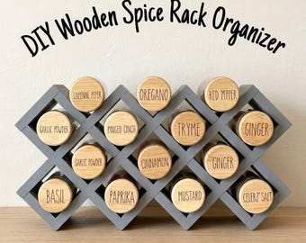 DIY Wooden Spice Rack Plans | Beginner Woodworking Organizer Blueprint (PDF Download)