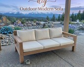 DIY Outdoor Modern Sofa Plans PDF | Sectional Patio Sofa Blueprint | 2x4 Wood Couch Woodworking | Backyard Furniture Digital Download
