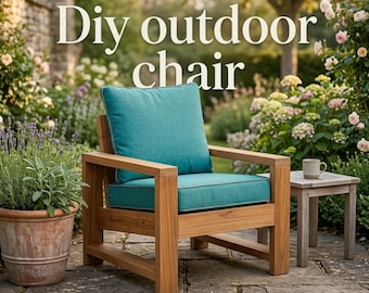 DIY Outdoor Chair Plans – Printable Woodworking PDF, Patio Chair Build, Garden Chair, Adirondack, Easy Beginner Wood Chair Project