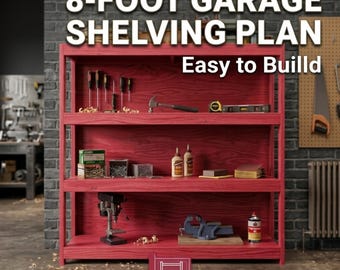 8-Foot Garage Shelving Plans | Heavy Duty Wood Storage Blueprint (PDF Download)