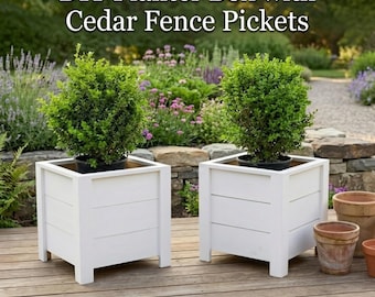 Cedar Fence Picket Planter Box Plans | Raised Garden Blueprint (Digital Download)