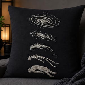 Motif de broderie homme galaxie Art de broderie espace humain cosmique univers minimaliste broderie oeuvre de science-fiction esthétique pour décoration de vestes