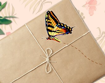 Swallowtail Butterfly Transparent 4 inch Sticker