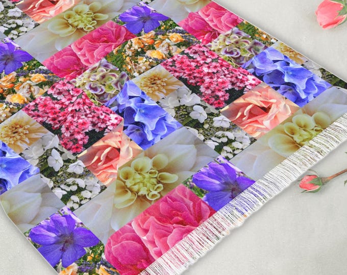 Floral Scarf, Boho Lightweight Wrap