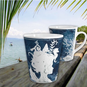 Mermaid Queen Latte Tasse: Meeresbewohner Kaffeetasse, Geschenk Meerliebhaber
