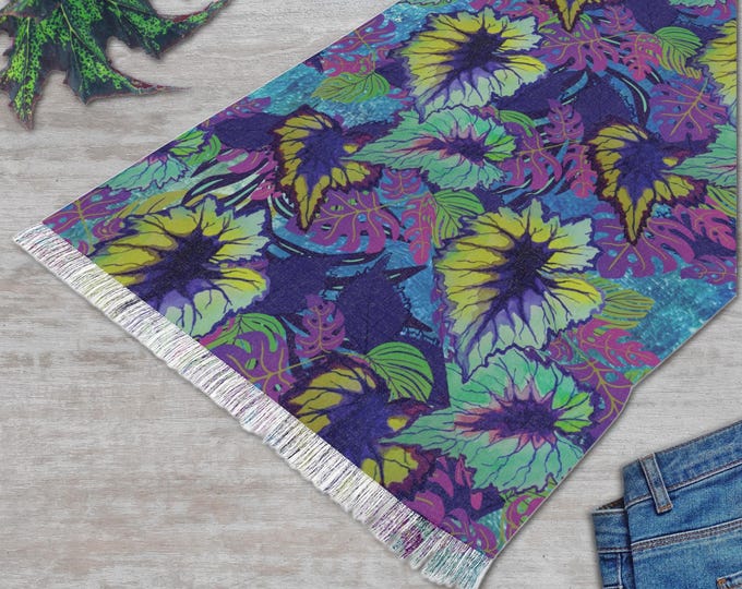 Begonia Leaves Scarf | Colorful Long Wrap