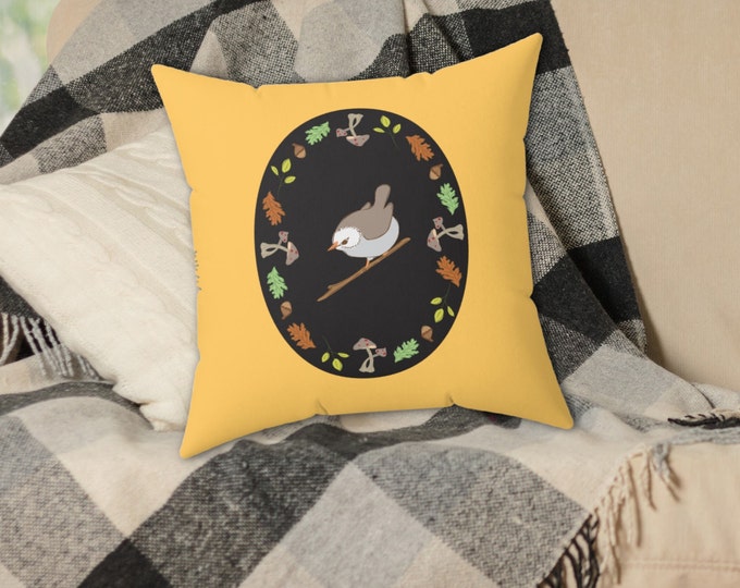 Cute Bird Accent Pillow for Fall Décor, 14 Inch Throw Pillow