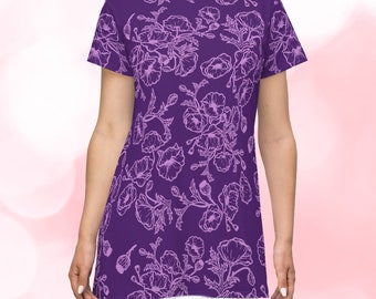 Royal Purple Poppy Tunic or  T-Shirt Dress