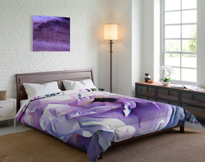 Lavender Rose Comforter in Four Sizes