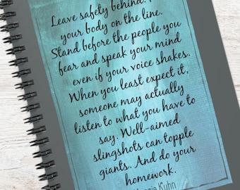 Activist Journal with Maggie Kuhn Gray Panthers Quote, Inspirational Quote Spiral Notebook, Resistance, Speak Your Mind