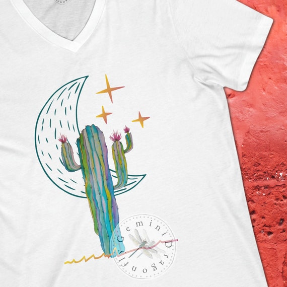 Saguaro Cactus V-Neck T-Shirt in 5 Colors