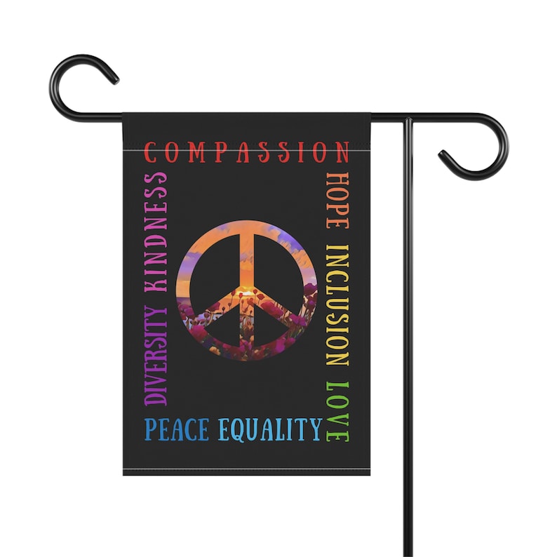 Pride Peace Flag, Kindness Love Hope Inclusion Diversity Equality Compassion Peace Sign for Yard in Rainbow Colors image 5